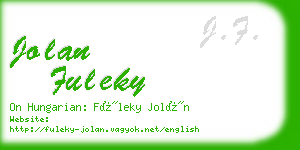 jolan fuleky business card